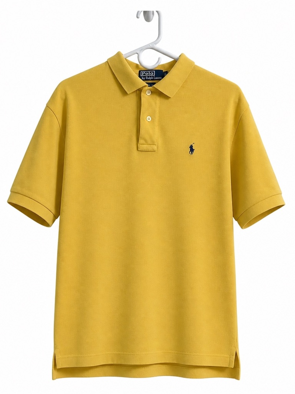 L Polo Ralph Lauren yellow classic polo shirt preppy coastal 100 cotton luxury